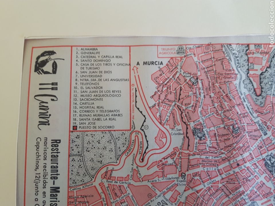 Mapas contempor&aacute;neos: Mapa plano vintage de Granada - Foto 2