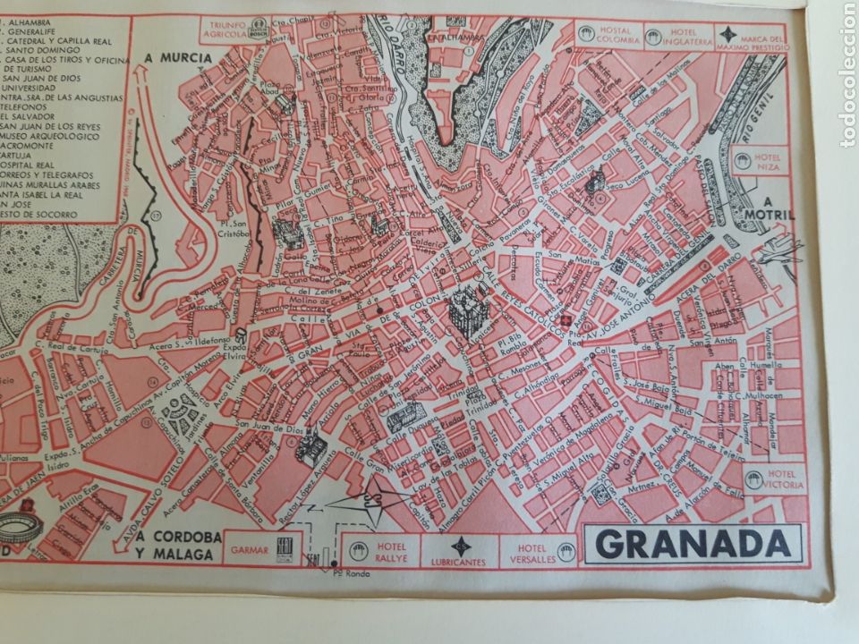 Mapas contempor&aacute;neos: Mapa plano vintage de Granada - Foto 1