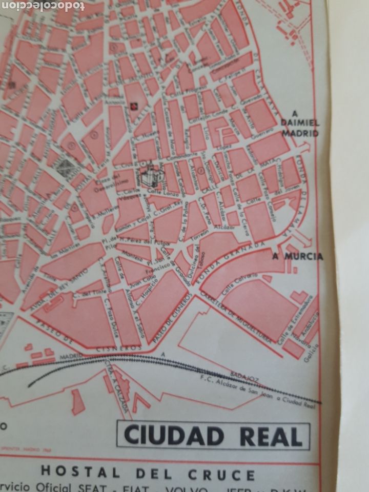 Mapas contempor&aacute;neos: Mapa plano vintage de Ciudad Real - Foto 2