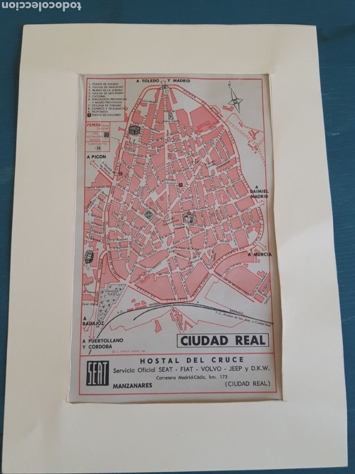 Mapas contempor&aacute;neos: Mapa plano vintage de Ciudad Real - Foto 1