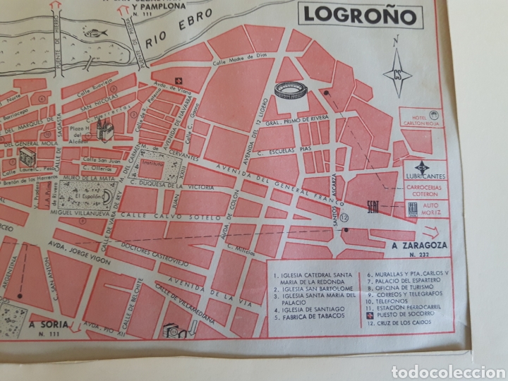 Mapas contempor&aacute;neos: Mapa plano vintage Logro&ntilde;o - Foto 3