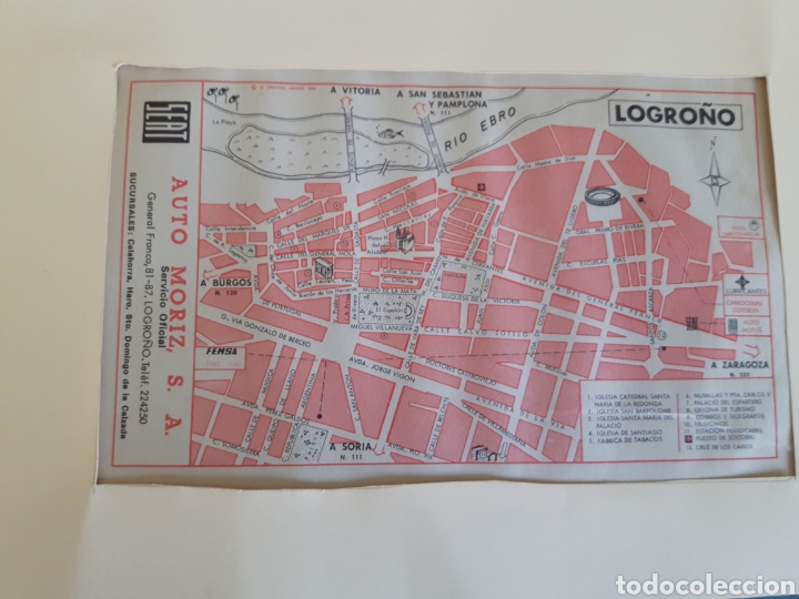 Mapas contempor&aacute;neos: Mapa plano vintage Logro&ntilde;o - Foto 1