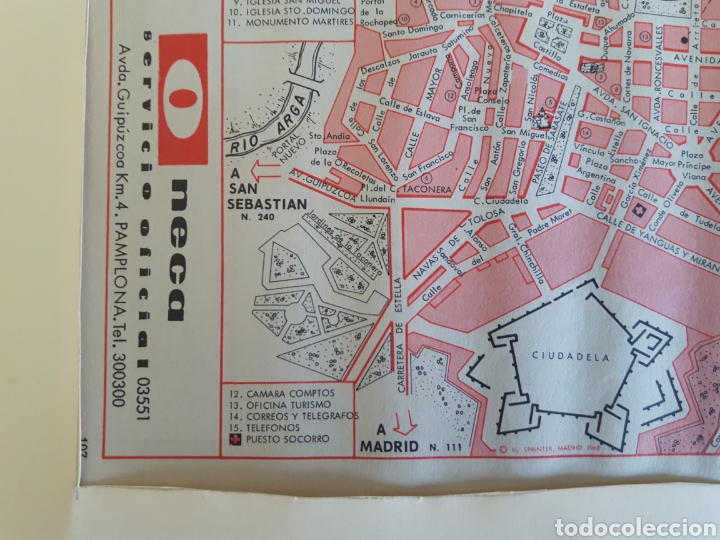 Mapas contempor&aacute;neos: Mapa plano vintage de Pamplona - Foto 2