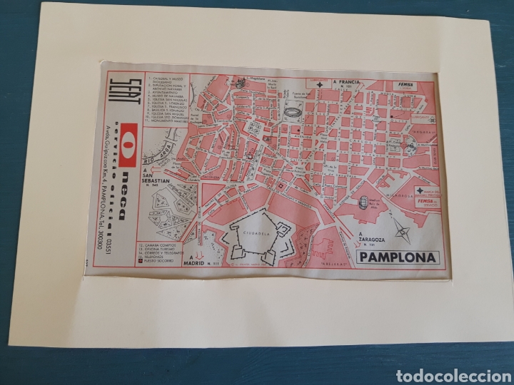 Mapas contempor&aacute;neos: Mapa plano vintage de Pamplona - Foto 1