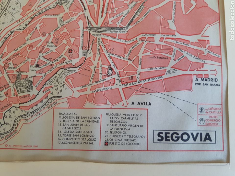 Mapas contempor&aacute;neos: Mapa plano vintage de Segovia - Foto 3