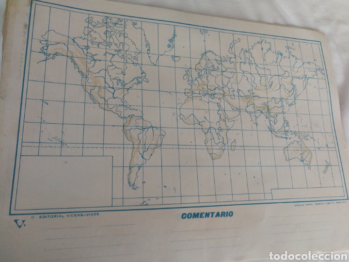 Mapas contempor&aacute;neos: ANTIGUO MAPA MUDO 1965,VICENS VIVES, MAPAMUNDI. SIN USO.