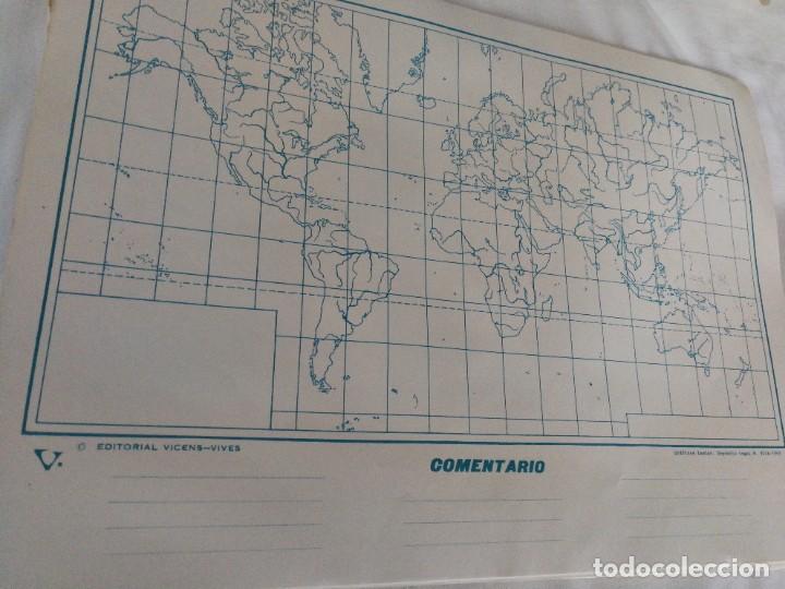 Mapas contempor&aacute;neos: ANTIGUO MAPA MUDO 1965,VICENS VIVES, MAPAMUNDI. SIN USO.