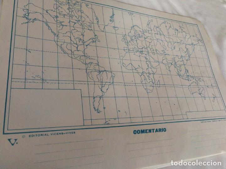 Mapas contempor&aacute;neos: ANTIGUO MAPA MUDO 1965,VICENS VIVES, MAPAMUNDI. SIN USO.