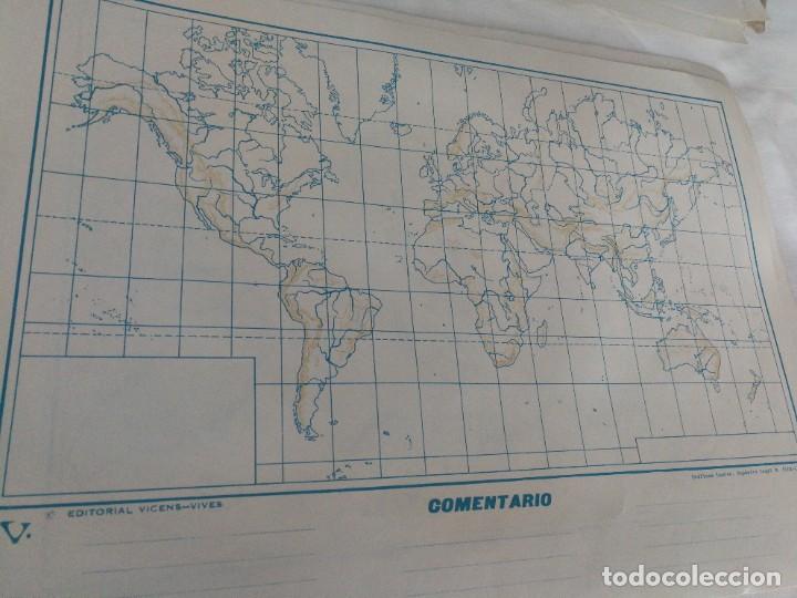 Mapas contempor&aacute;neos: ANTIGUO MAPA MUDO 1965,VICENS VIVES, MAPAMUNDI. SIN USO.