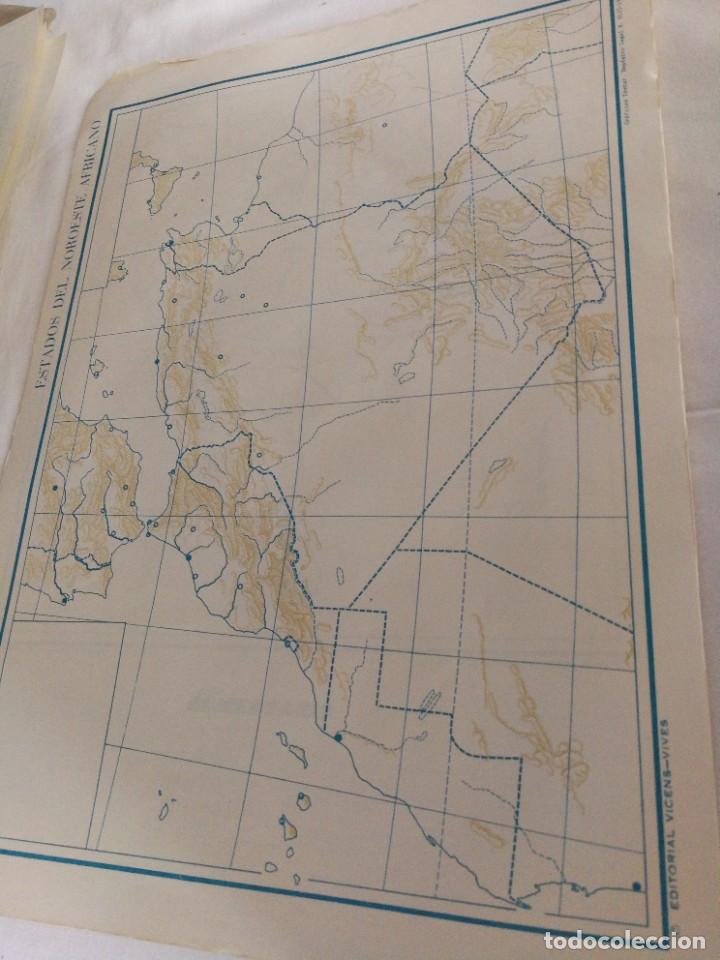 Mapas contempor&acirc;neos: ANTIGUO MAPA MUDO 1965,VICENS VIVES, NOROESTE AFRICANO SIN USO.