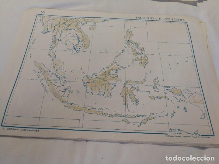 Mapas contempor&aacute;neos: ANTIGUO MAPA MUDO 1965,VICENS VIVES, INDONESIA E INSULINDIA SIN USO.