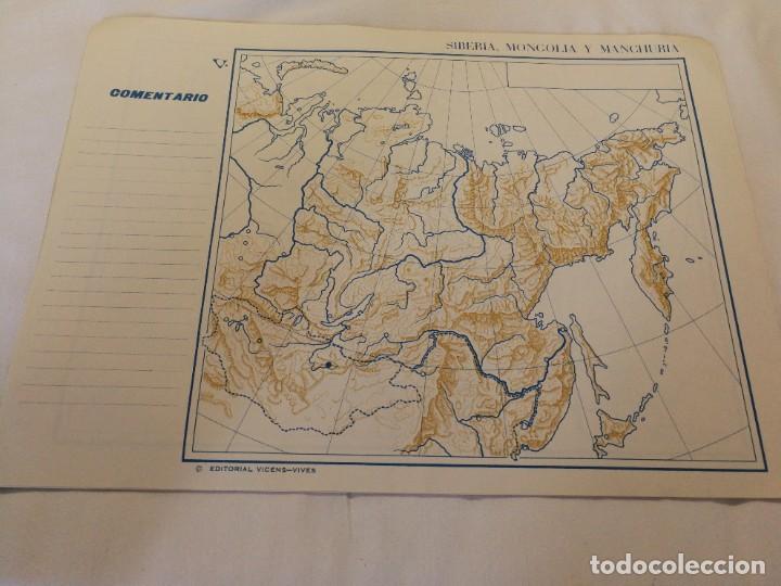 Mapas contempor&aacute;neos: ANTIGUO MAPA MUDO 1965,VICENS VIVES, SIBERIA, MONGOLIA, MANCHURIA SIN USO.