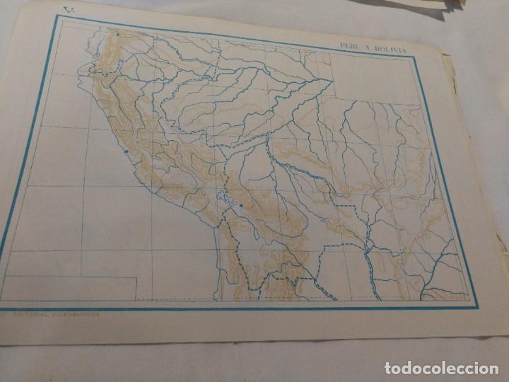 Mapas contempor&aacute;neos: ANTIGUO MAPA MUDO 1965,VICENS VIVES, PER&Uacute;, BOLIVIA SIN USO.