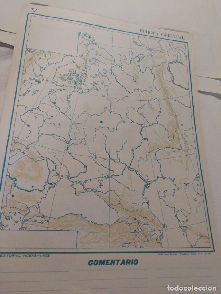 Mapas contempor&aacute;neos: ANTIGUO MAPA MUDO 1965,VICENS VIVES, EUROPA ORIENTAL SIN USO.
