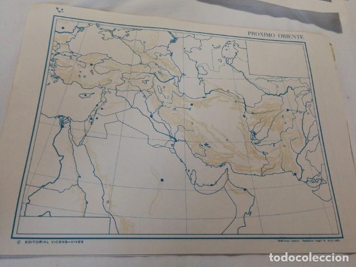 Mapas contempor&aacute;neos: ANTIGUO MAPA MUDO 1965,VICENS VIVES, PR&Oacute;XIMO ORIENTE SIN USO.