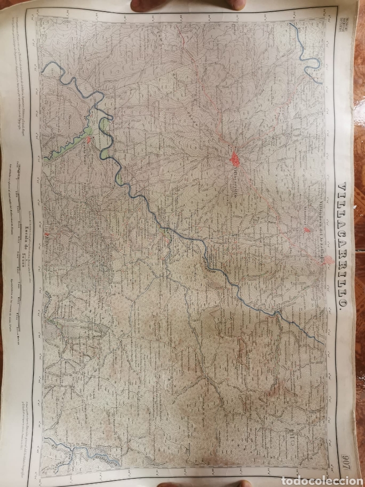 Mappe contemporanee: Mapa de Villacarrillo (Ja&eacute;n), 2&deg; ed. Revisado, 1922. Retelado. En perfecto estado.