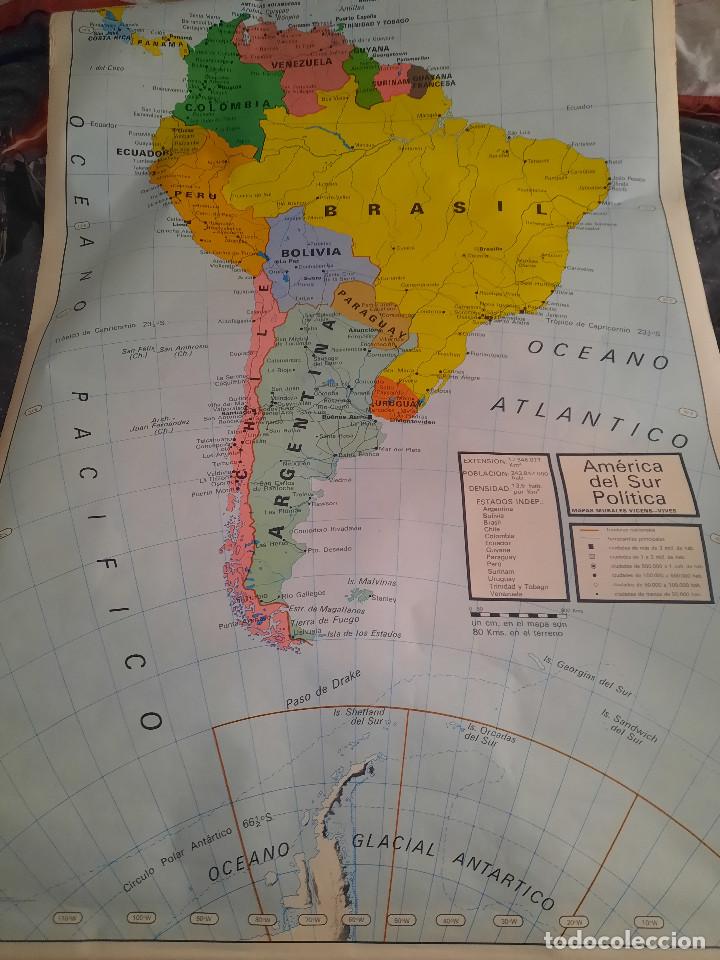 Mappe contemporanee: MAPA ESCOLAR. AM&Eacute;RICA POL&Iacute;TICA + F&Iacute;SICA. VICENS VIVES. GRAN TAMA&Ntilde;O. BUEN ESTADO