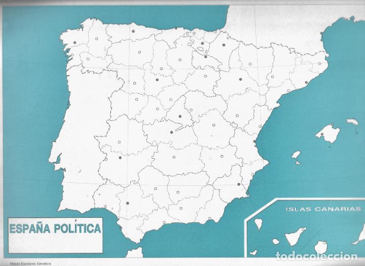 Mappe contemporanee: LOTE DE CINCO MAPAS MUDOS ESCOLARES IGUALES - SALVATELLA - ESPA&Ntilde;A POLITICA