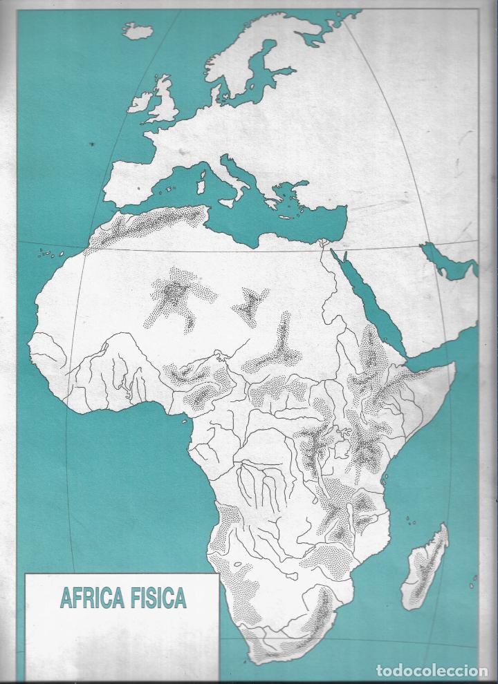 Mapas contempor&aacute;neos: LOTE DE CINCO MAPAS MUDOS ESCOLARES IGUALES - SALVATELLA - AFRICA FISICA