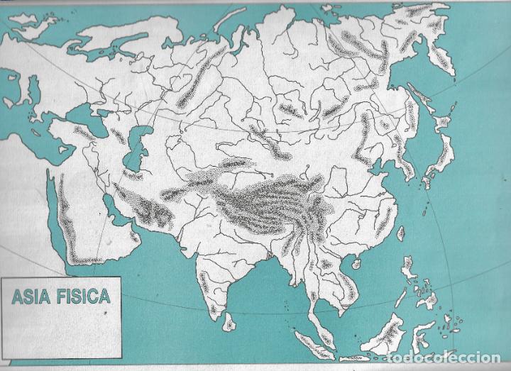 Mapas contempor&aacute;neos: LOTE DE CINCO MAPAS MUDOS ESCOLARES IGUALES - SALVATELLA - ASIA FISICA