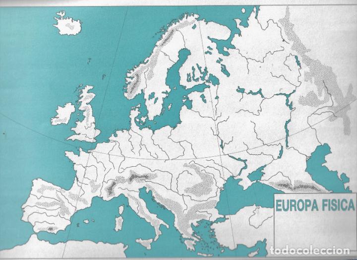 Mapas contempor&aacute;neos: LOTE DE CINCO MAPAS MUDOS ESCOLARES IGUALES - SALVATELLA - EUROPA FISICA