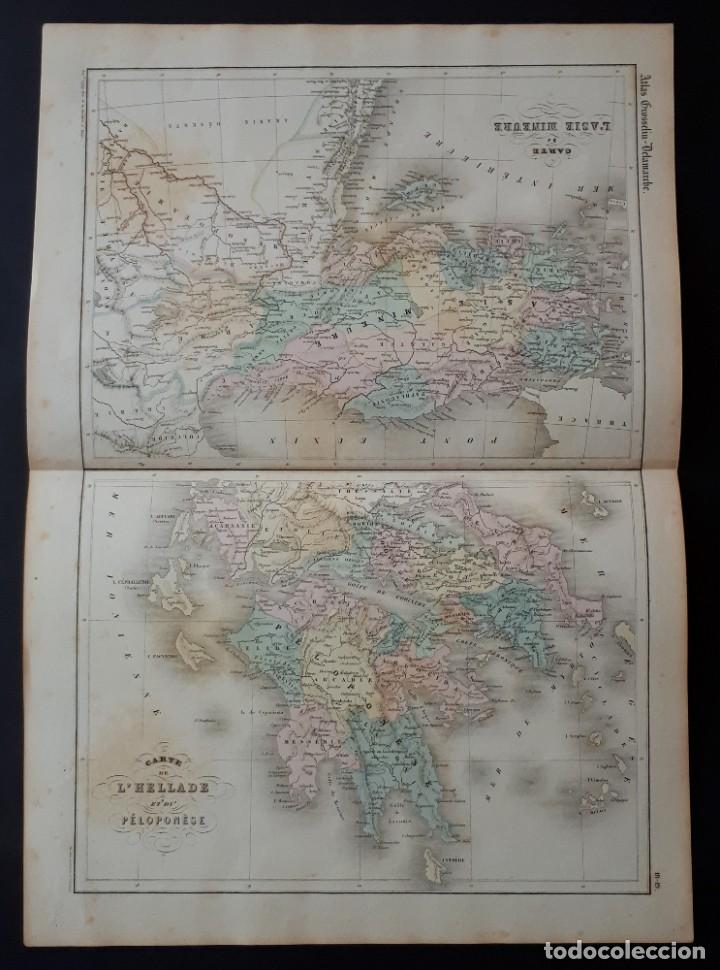 Mapas contempor&acirc;neos: MAPA- CARTE L'ASIE MINEURE. L'HELLADE ET DU P&Eacute;LOPON&Egrave;SE. ATLAS GROSSELIN- DELAMARCHE- 1883. 47 X33 CM