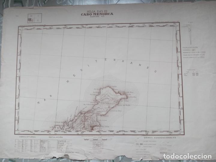 Mapas contempor&aacute;neos: Mapa del Servicio geogr&aacute;fico de ej&eacute;rcito - Cabo Menorca - 1945 - Foto 1