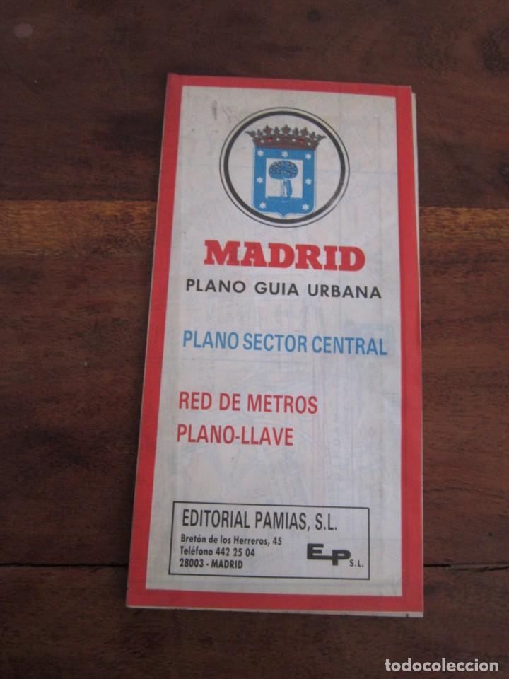 Mapas contempor&aacute;neos: PLANO GUIA URBANA MADRID. SECTOR CENTRAL. RED DE METROS. EDITORIAL PAMIAS, S.L. 1987
