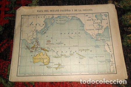 Mapas contempor&aacute;neos: antiguo mapa 1896 oceano pacifico y de la oceania