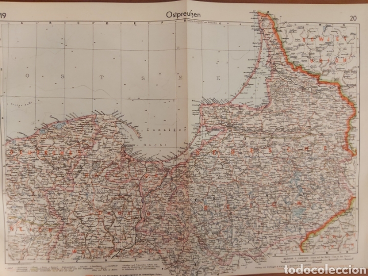 Mapas contempor&aacute;neos: MAPA ALEM&Aacute;N DE PRUSIA ORIENTAL - C. 1940 - Foto 1
