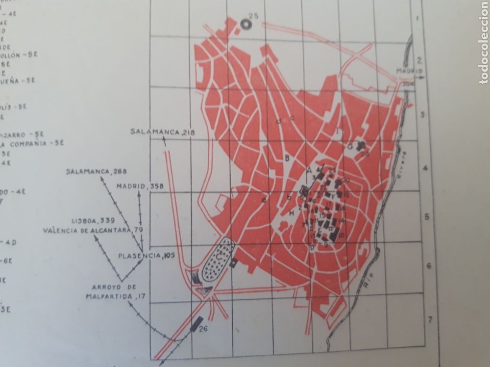 Mapas contempor&aacute;neos: Mapa plano vintage 50s Caceres - Foto 2