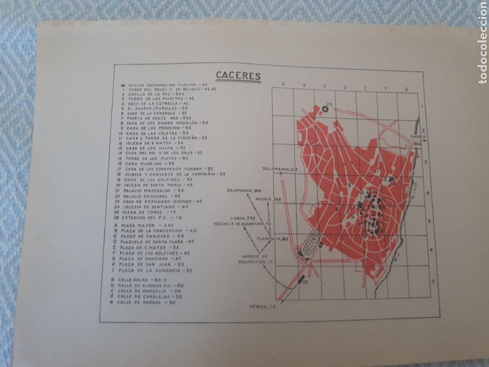 Mapas contempor&aacute;neos: Mapa plano vintage 50s Caceres - Foto 1