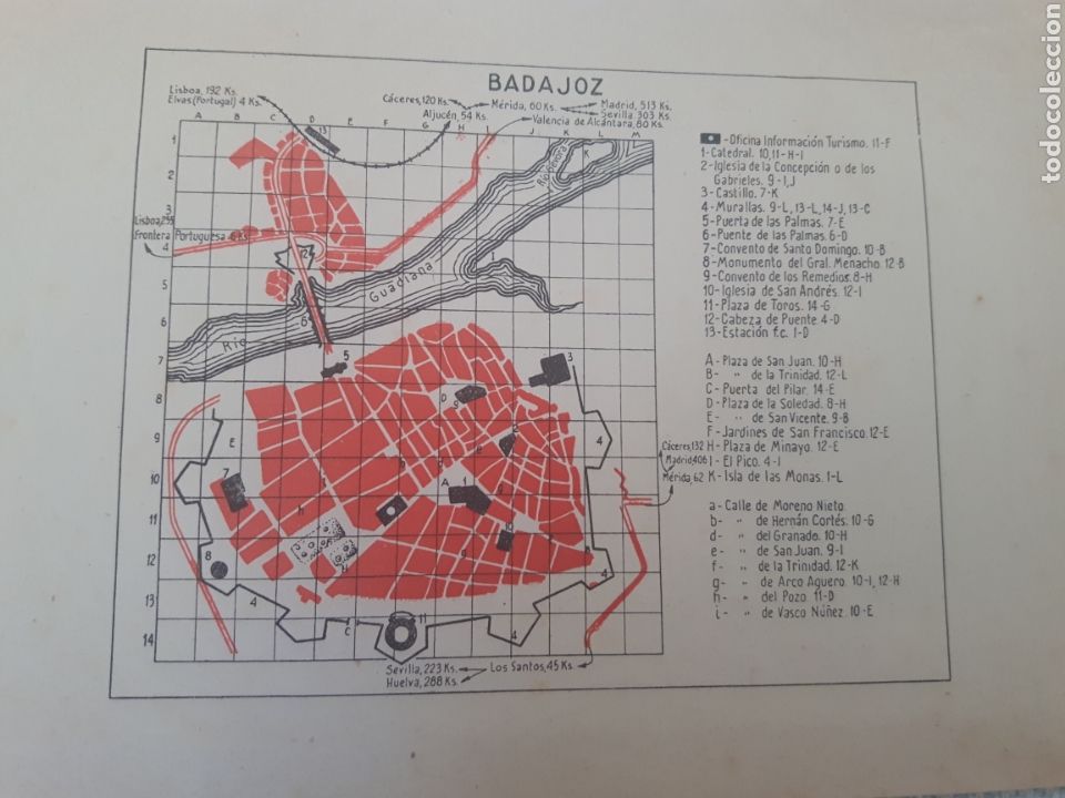 Mapas contempor&aacute;neos: Mapa plano vintage 50s Badajoz - Foto 1