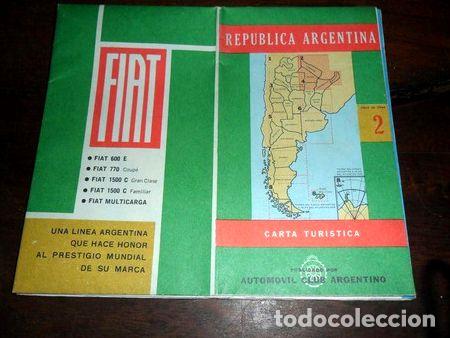 Mapas contempor&aacute;neos: mapa plano carta turistica 1970 automovil club fiat n 2