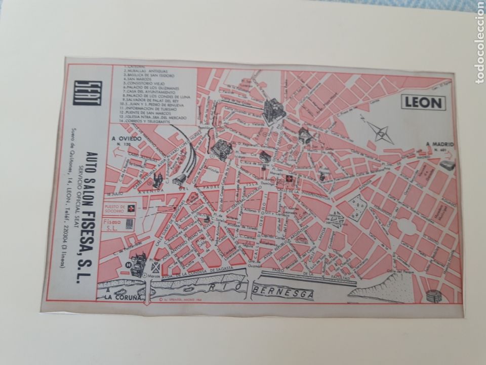 Mapas contempor&aacute;neos: Mapa plano vintage Leon - Foto 1