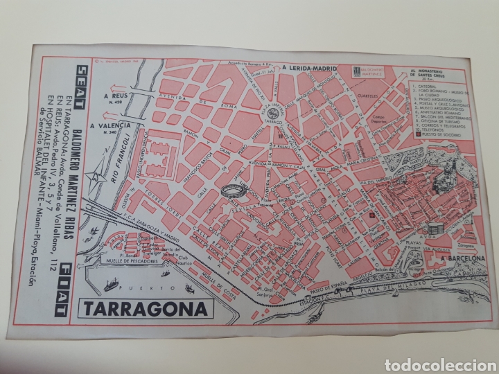 Mapas contempor&aacute;neos: Mapa plano vintage Tarragona - Foto 1