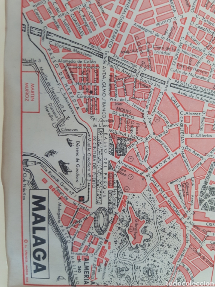 Mapas contempor&aacute;neos: Mapa plano vintage M&aacute;laga - Foto 2