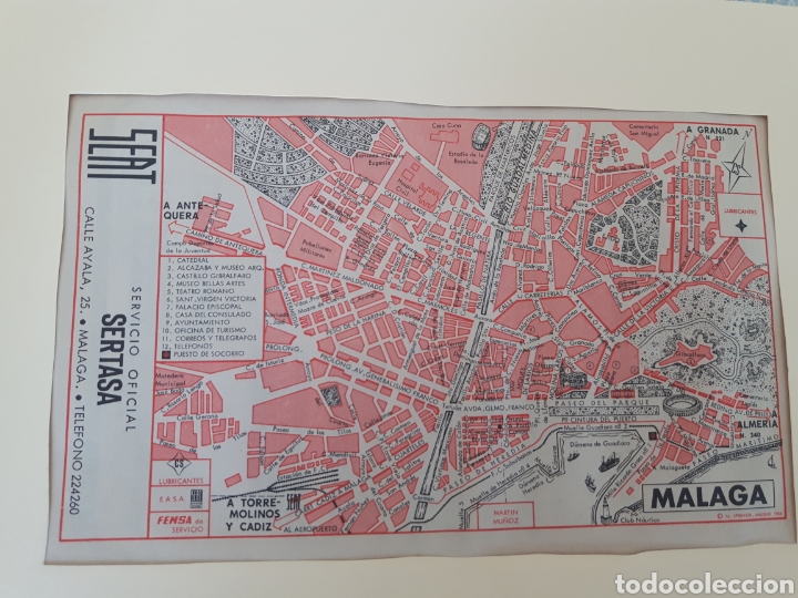 Mapas contempor&aacute;neos: Mapa plano vintage M&aacute;laga - Foto 1