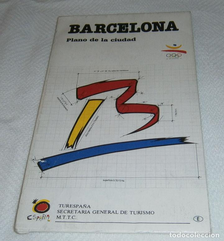 Mapas contempor&aacute;neos: plano de la ciudad Barcelona a&ntilde;o 1989