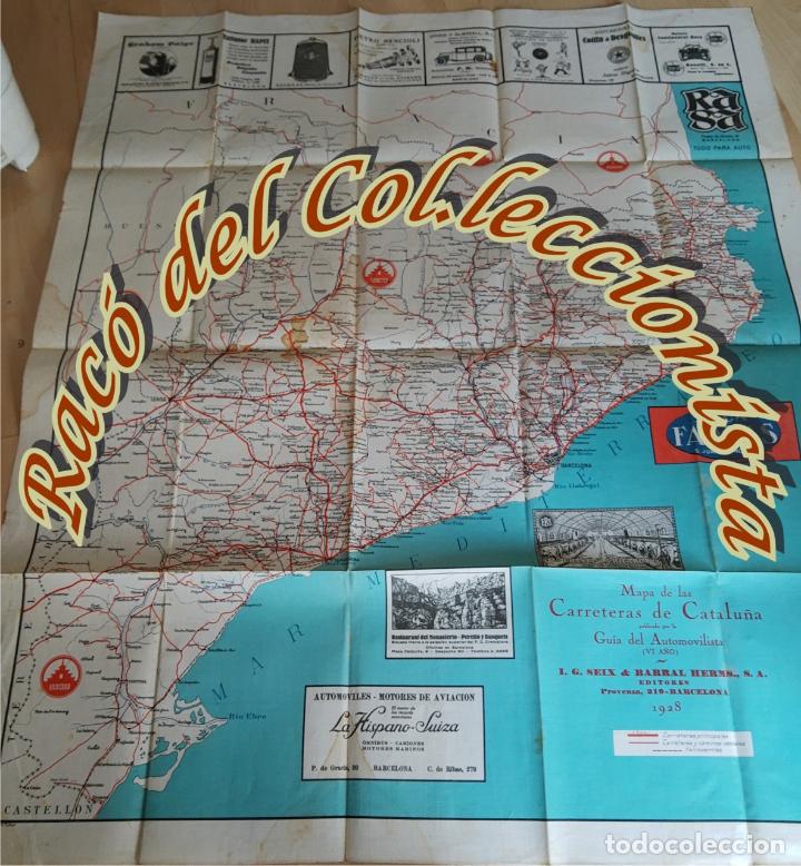Mapas contempor&aacute;neos: MAPA DE LAS CARRETERAS DE CATALU&Ntilde;A, GUIA DEL AUTOMOVILISTA, SEIX BARRAL HNS, 1928