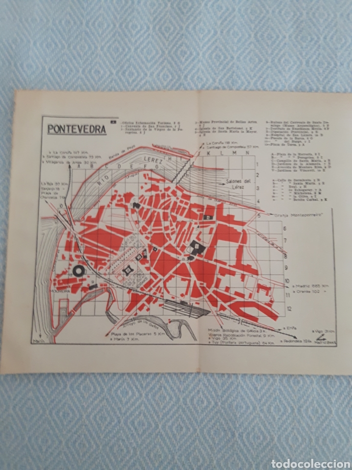 Mapas contempor&aacute;neos: Mapa vintage 50s Pontevedra - Foto 1