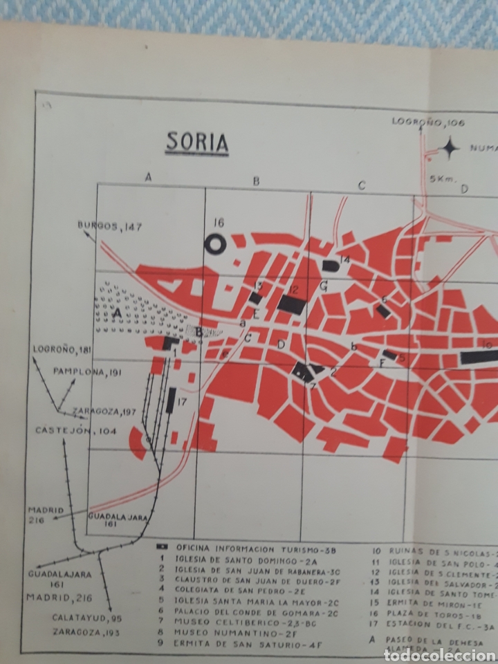 Mapas contempor&aacute;neos: Mapa plano vintage 50s Soria - Foto 2