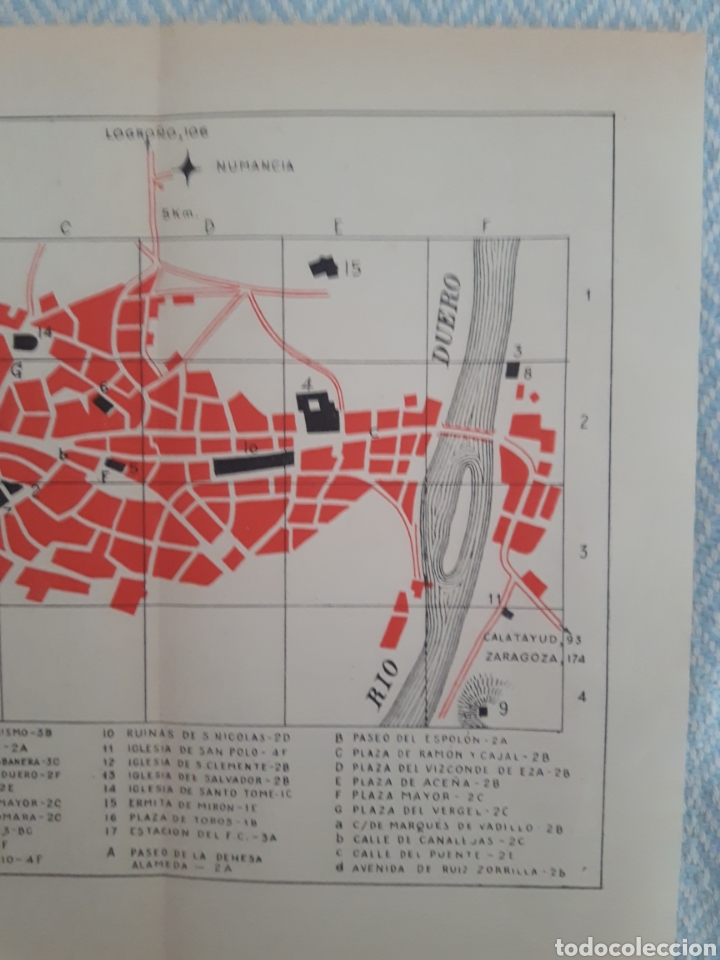 Mapas contempor&aacute;neos: Mapa plano vintage 50s Soria - Foto 3