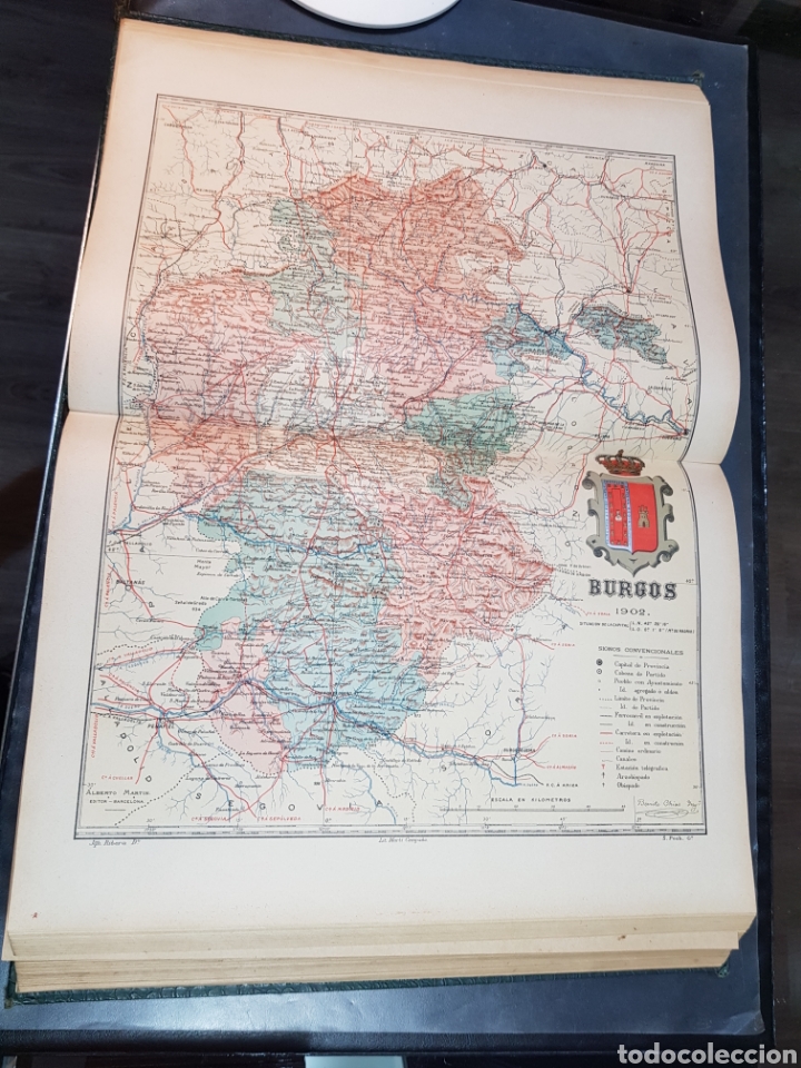 Mapas contempor&acirc;neos: Antiguo plano de Burgos a&ntilde;o 1902 medidas 37 x 51