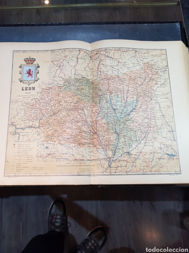 Mapas contempor&aacute;neos: Antiguo plano Le&oacute;n 1903 provincia medidas 37 x 51