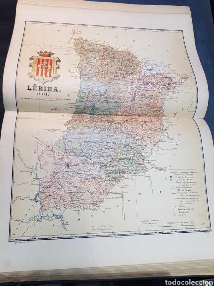 Mapas contempor&aacute;neos: Antiguo plano L&eacute;rida a&ntilde;o 1901 medidas 37 x 51