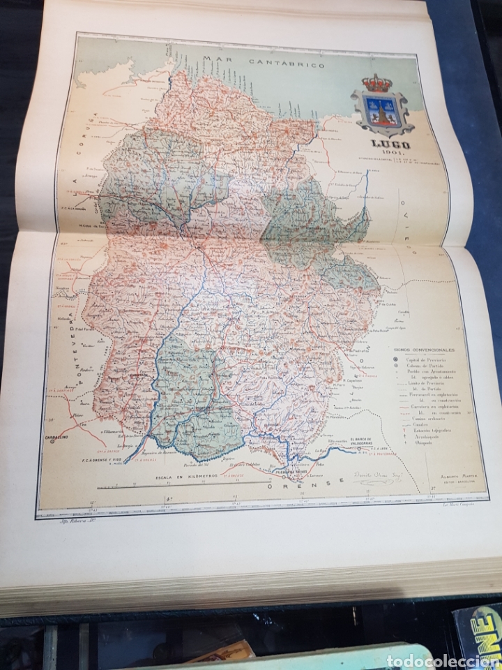 Mapas contempor&aacute;neos: Antiguo plano de Lugo a&ntilde;o 1901 medidas 37 x 51