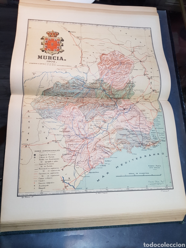 Mapas contempor&aacute;neos: Valen las cosas antiguo plano Murcia 1902 medidas 37 * 51
