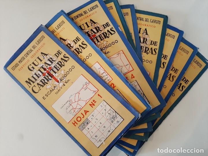 Zeitgen&ouml;ssische Karten: GU&Iacute;A MILITAR DE CARRETERAS. ESTADO MAYOR DEL EJ&Eacute;RCITO. LOTE DE 10 MAPAS DISTINTOS. 1959
