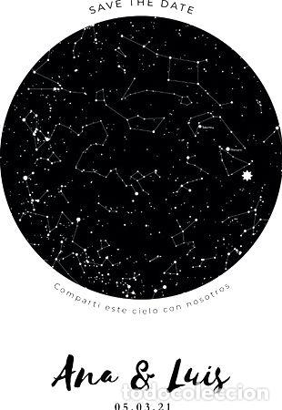 Zeitgen&ouml;ssische Karten: save the date mapa estelar dia de tu boda entrega digital